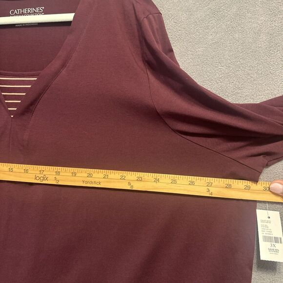 NWT Catherines Suprema Collection T-shirt Stretch Plus Size 3X 26/28 Purple - Picture 7 of 9